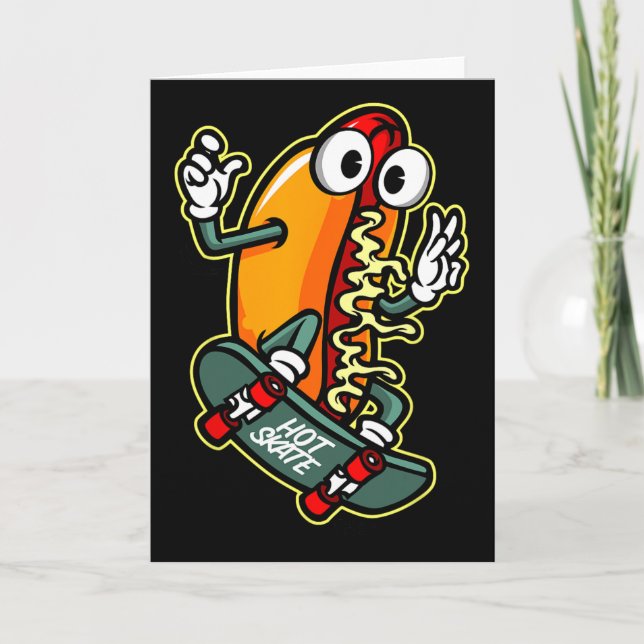 Skateboarding Hot Dog  Karte (Vorderseite)