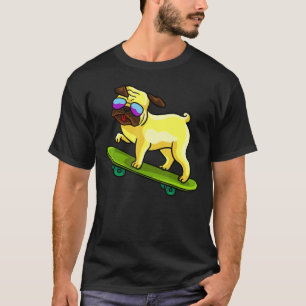 Skateboarding Hund für einen Mops Lover und Skater T-Shirt