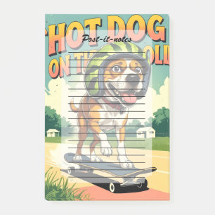 Skateboarding-Hund Sommer Lustig Retro-Strand Post-it Klebezettel
