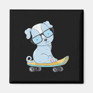 Skateboarding-Hund Welpe Lustiger Skateboard Süßer Magnet