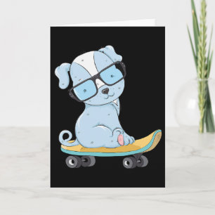 Skateboarding Hund Welpe Lustiges Skateboard Süßer Karte