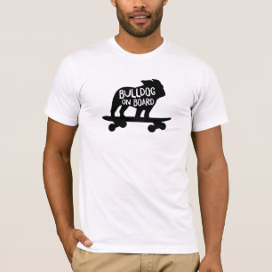 Skateboarding Hunde-Silhouette   Bulldog an Bord T-Shirt