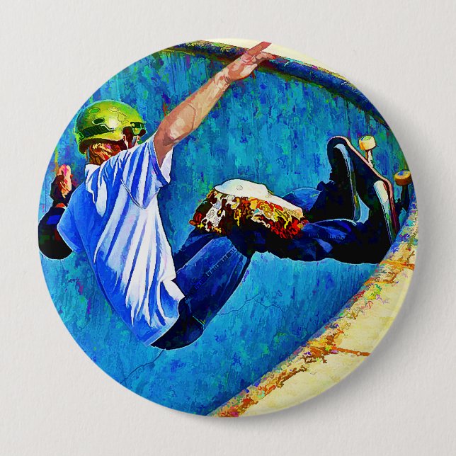 Skateboarding in der Schüssel Button (Vorderseite)