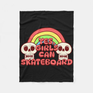 Skateboarding - Ja, Mädchen können Skateboard fahr Fleecedecke