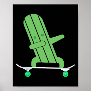 Skateboarding Kaktus Kakteen auf Skateboard Gesche Poster