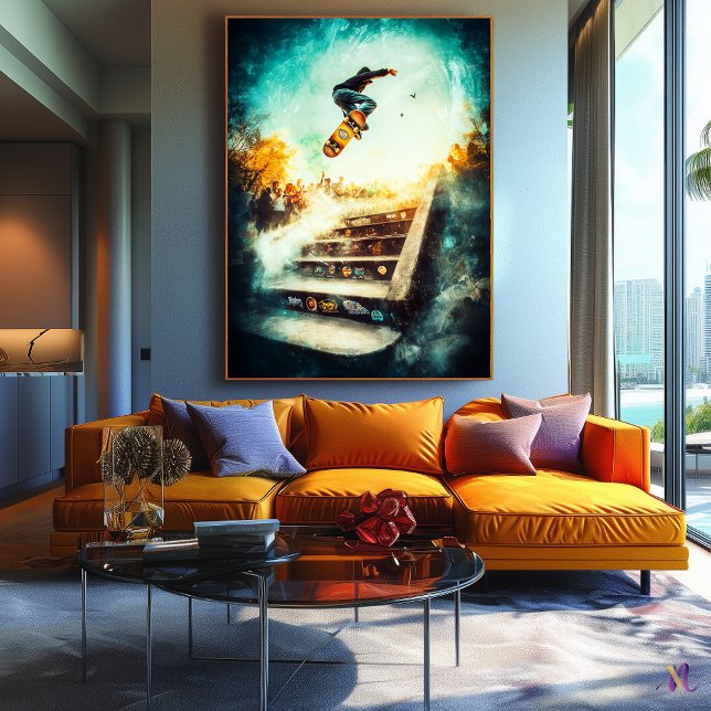 Skateboarding Legend - Dynamic Sports Art - Urban Leinwanddruck (Von Creator hochgeladen)