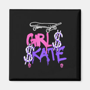 Skateboarding Mädchen  Magnet