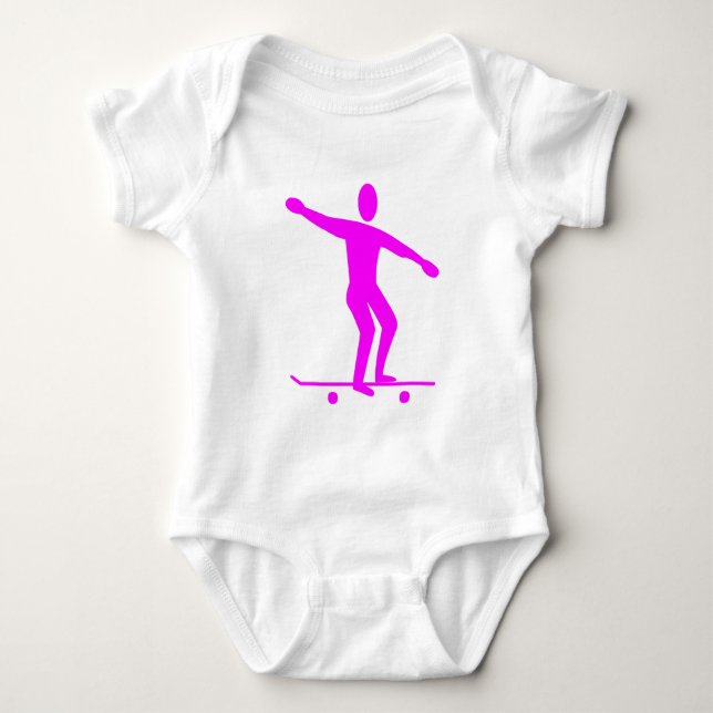 Skateboarding - Magenta Baby Strampler (Vorderseite)