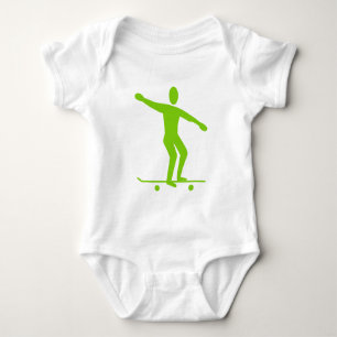 Skateboarding - Martian Green Baby Strampler