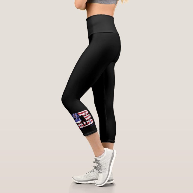 Skateboarding Men - USA American Flag Capri Leggings (Links)