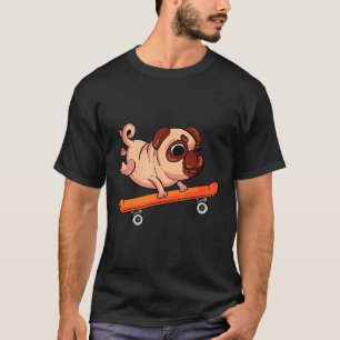 Skateboarding Mops für einen Hund Lover und Skater T-Shirt