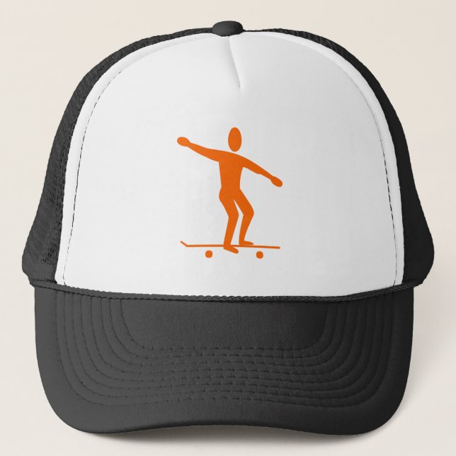 Skateboarding - Orange Truckerkappe (Vorderseite)