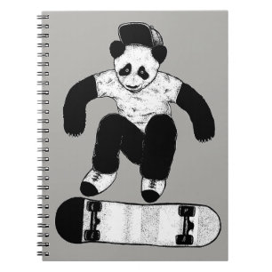 Skateboarding-Panda Notizblock