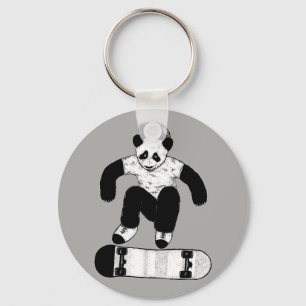 Skateboarding Panda Schlüsselanhänger
