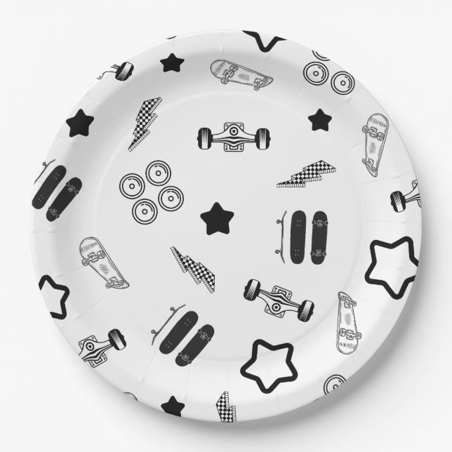 Skateboarding Party Paper Tellers 9" Pappteller (Vorderseite)