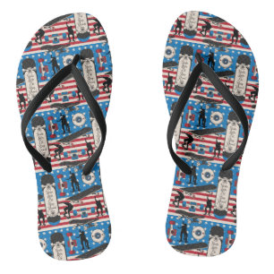 Skateboarding Patriotischer USA Skateboarder Flip Flops