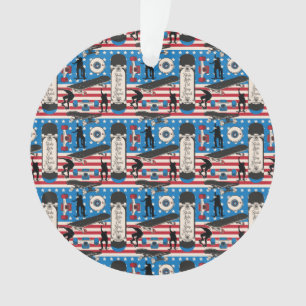 Skateboarding Patriotischer USA Skateboarder Ornament