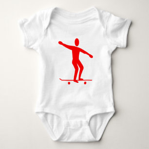 Skateboarding - Red Baby Strampler