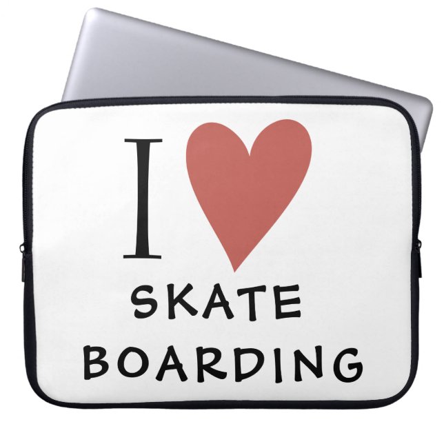 Skateboarding Red Heart Laptopschutzhülle (Vorderseite)
