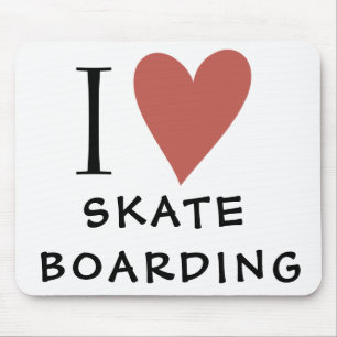 Skateboarding Red Heart Mousepad