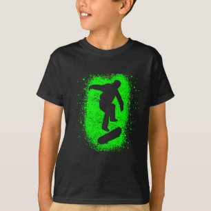 Skateboarding Shirt-Skater-Grüngraffiti-Kunst T-Shirt