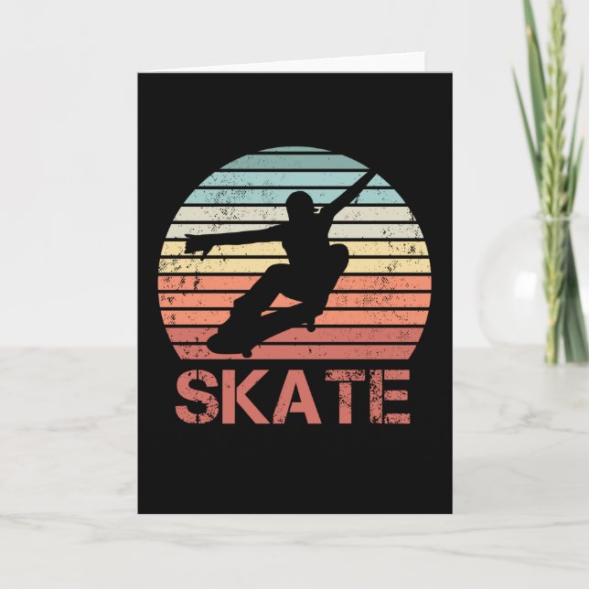 Skateboarding Skate Skater Retro-Geschenk Karte (Vorderseite)