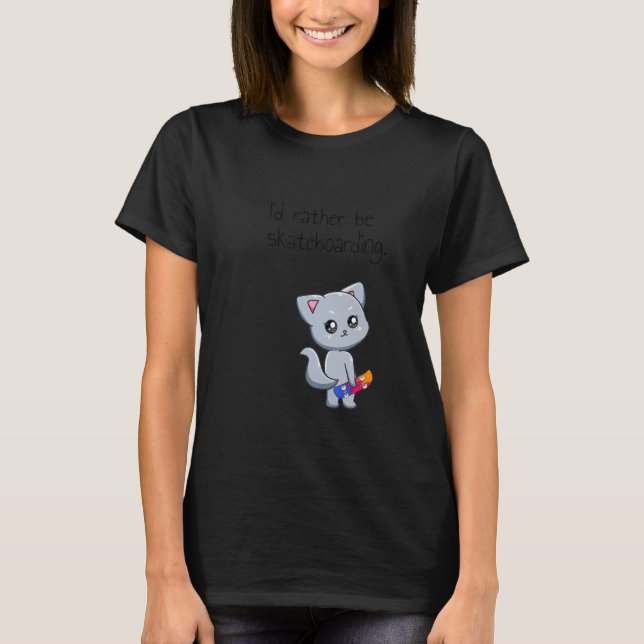 Skateboarding Skateboard Cat Go Skateboarding 1 T-Shirt (Vorderseite)