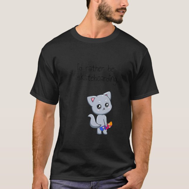 Skateboarding Skateboard Cat Go Skateboarding 1 T-Shirt (Vorderseite)