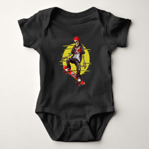 Skateboarding-Skelett Baby Strampler