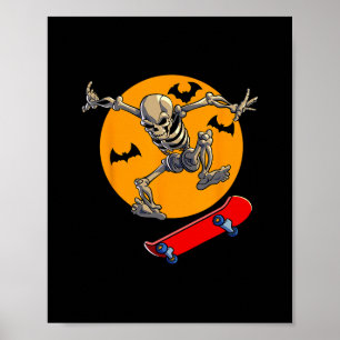 Skateboarding Skelett Männer Jungen Skater Skatebo Poster