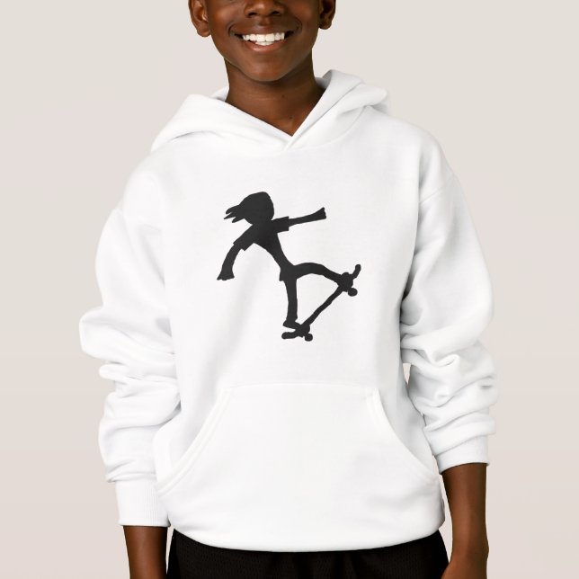 Skateboarding Stickman Hoodie (Vorderseite)