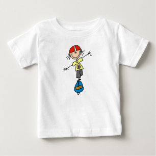 Skateboarding-Strichmännchen Baby T-shirt