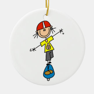 Skateboarding-Strichmännchen Keramik Ornament