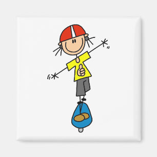 Skateboarding-Strichmännchen Magnet