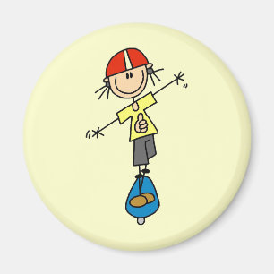 Skateboarding-Strichmännchen Magnet