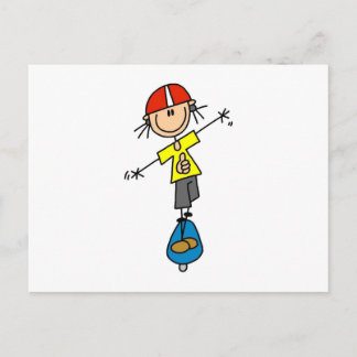 Skateboarding-Strichmännchen Postkarte