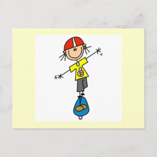 Skateboarding-Strichmännchen Postkarte