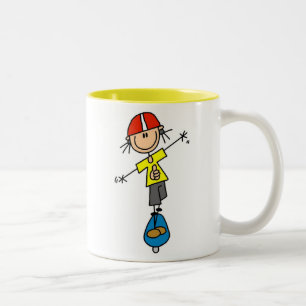 Skateboarding-Strichmännchen Zweifarbige Tasse
