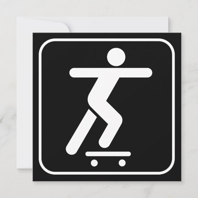 Skateboarding Symbol-Einladung Einladung (Vorderseite)