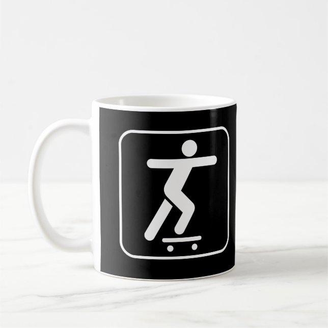 Skateboarding Symbol-Tasse Kaffeetasse (Links)