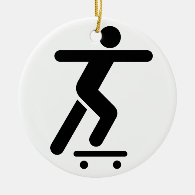 Skateboarding Symbol-Verzierung Keramik Ornament (Vorne)