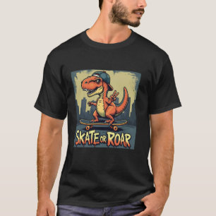 Skateboarding T-Rex Dinosaur T-Shirt Cool Urban St