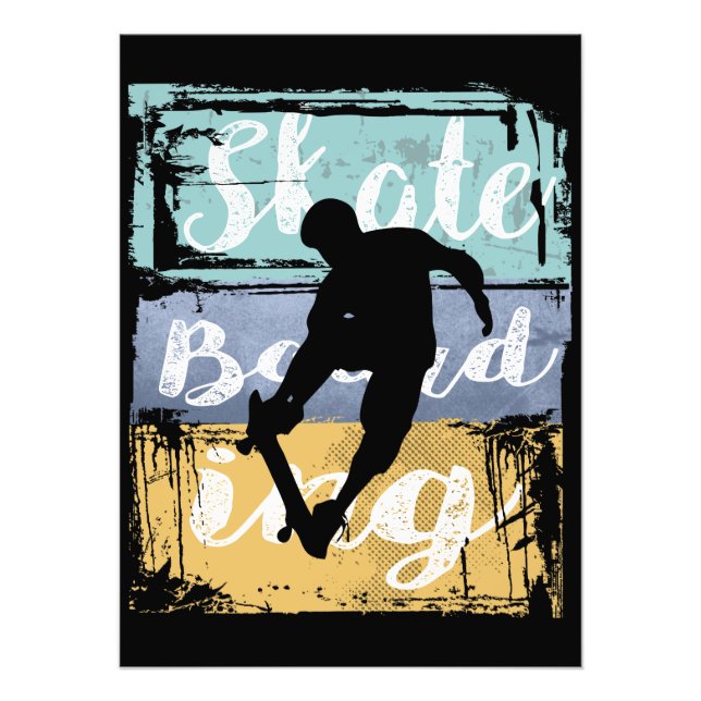 Skateboarding-T-Shirt - Vintage Retro-Skateboarder Fotodruck (Vorne)