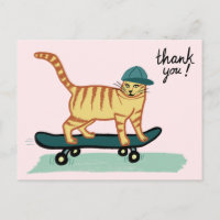 Skateboarding Tabby Cat DANKE
