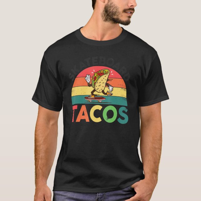 Skateboarding Tacos   Cute Taco Skater T-Shirt (Vorderseite)