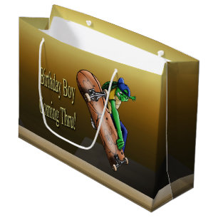 Skateboarding Turtle Geburtstag Große Geschenktüte