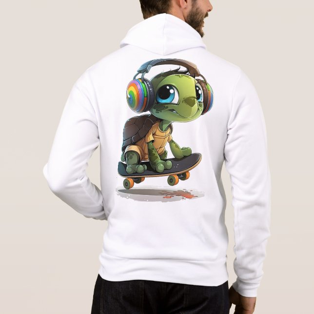 Skateboarding Turtle Hoodie (Rückseite)