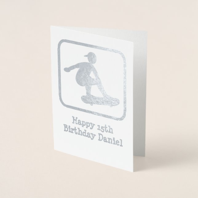 Skateboarding Typ - Eigenes Foto Inside - Maßgesch Folienkarte (Vorderseite)