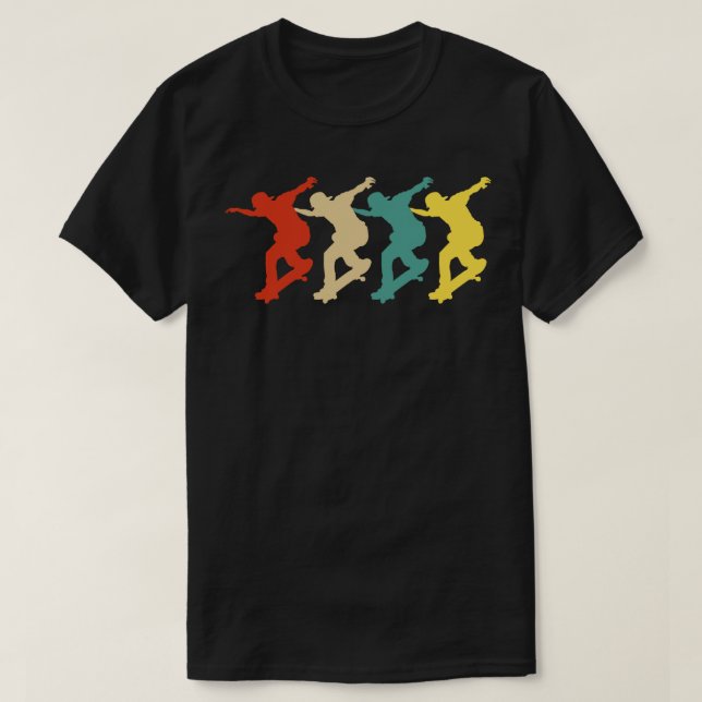 Skateboarding Vintag Retro Skateboarder T-Shirt (Design vorne)