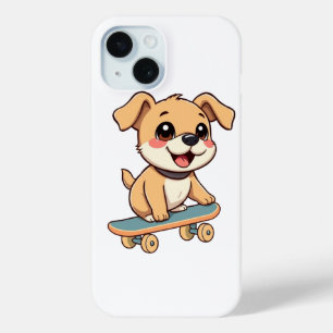 Skateboarding-Welpe 🛹 Süßes Hund-Cartoon-T-Shirt Case-Mate iPhone Hülle